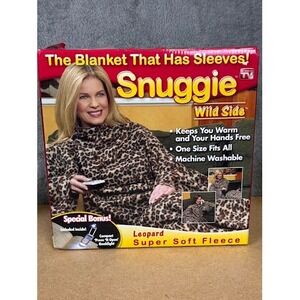 Snuggie Wild Side Leopard Print Wearable Fleece Blanket with Sleeves One Size